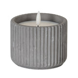 Natural Glow Grey Ribbed Led Candle