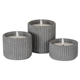 Natural Glow Grey Ribbed Led Candle