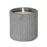 Natural Glow Grey Ribbed Led Candle