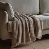 Soft Touch Waffle Throw- Natural
