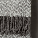 Herringbone Grey Faux Mohair Throw
