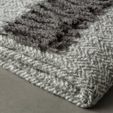 Herringbone Grey Faux Mohair Throw