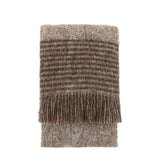 Faux Mohair Fringe Throw Brown & Natural