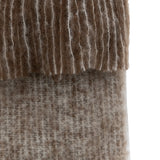 Faux Mohair Fringe Throw Brown & Natural