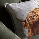 Highland cow trio cushion