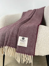 McNutt of Donegal - Burgundy Herringbone throw
