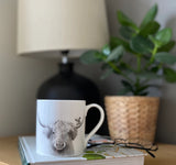 Bessie Highland Cow & Mouse Fine Bone China Mug