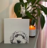 Dino Cockapoo Pencil Illustrated Greeting Card