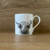Bessie Highland Cow & Mouse Fine Bone China Mug