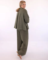 Linen Swing shacket - Deep Olive