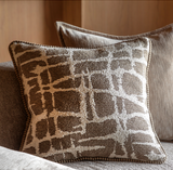 Elara Jacquard Cushion Mocha