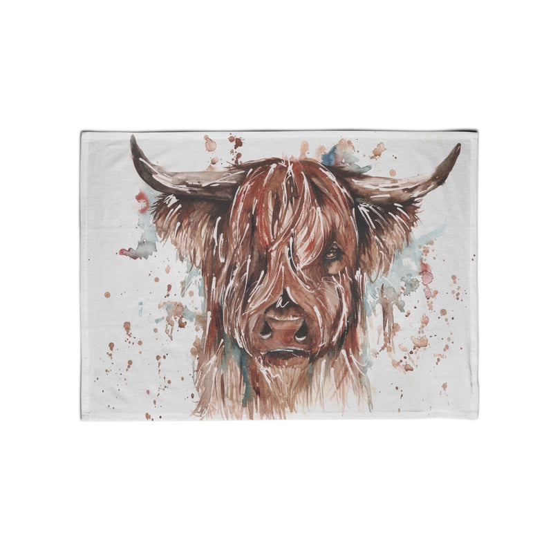 Meg Hawkins Highland Cow Design Cotton Tea Towel