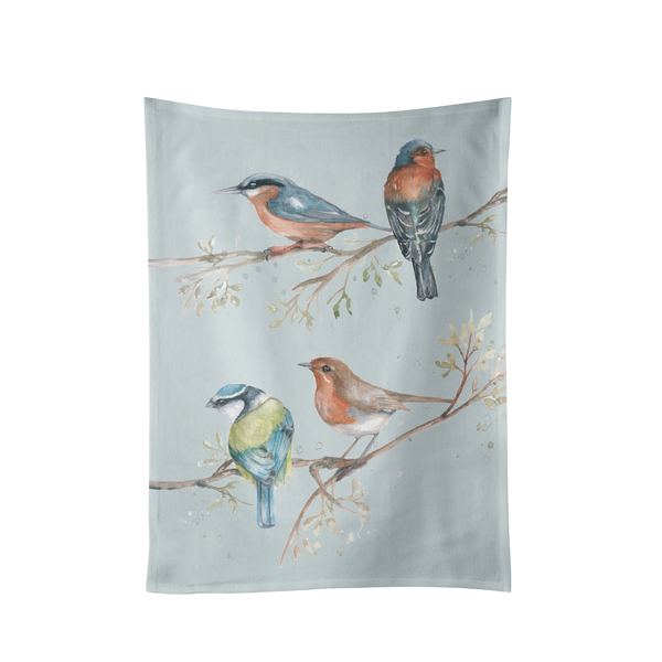 Meg Hawkins 'The Lookout' British Birds Design Cotton Tea Towel