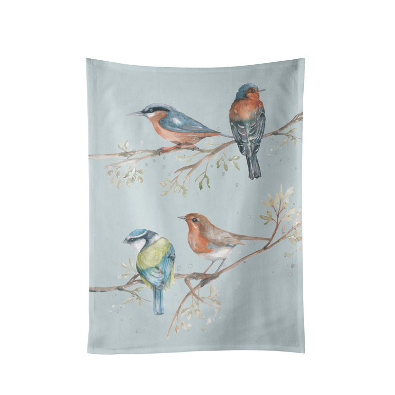 Meg Hawkins 'The Lookout' British Birds Design Cotton Tea Towel