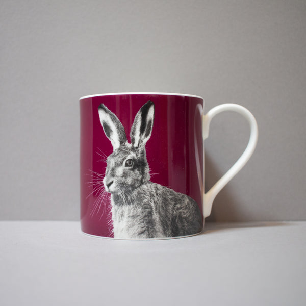 Hare Mug in Mulberry