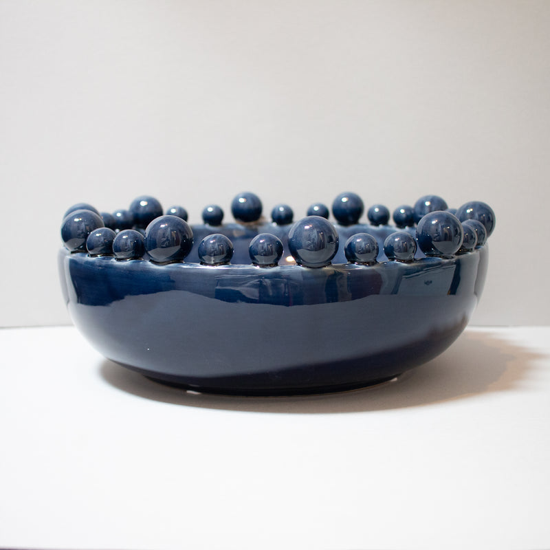 Dark Blue Bobble Edged Bowl