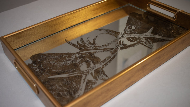 Large Stag Mirror Tray