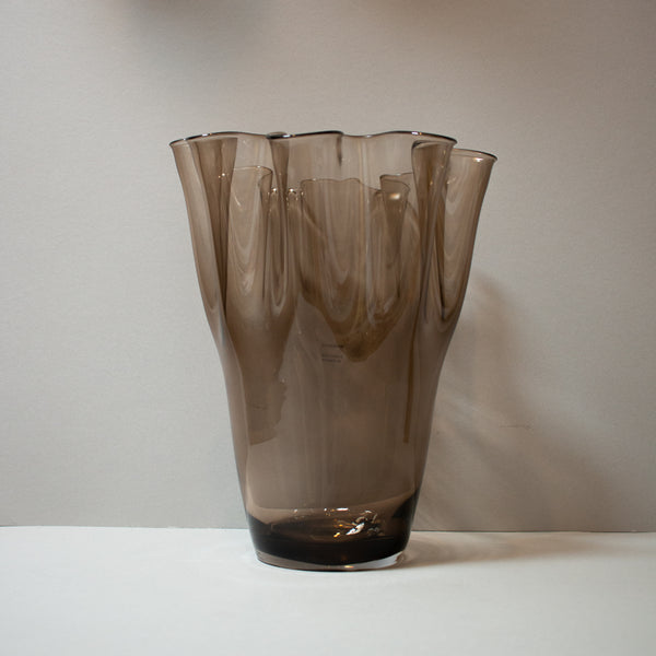 Waves Smoked Glass Vase
