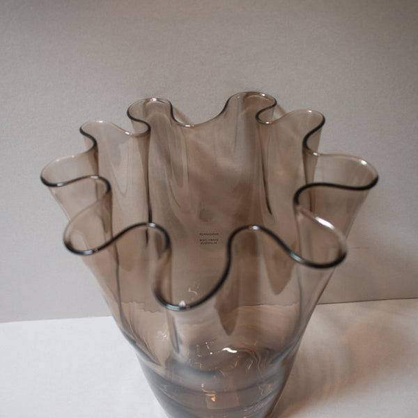 Waves Smoked Glass Vase