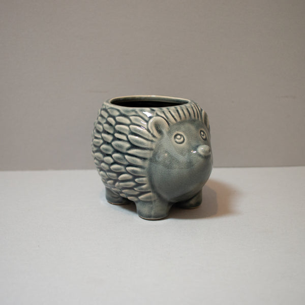 Dark Grey Hedgehog Pot