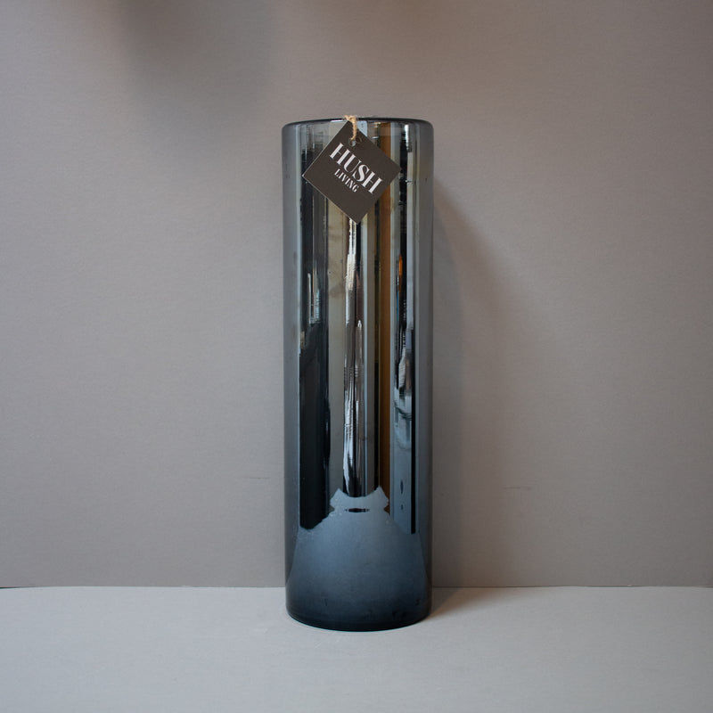 Blue Cyclinder Glass Vase
