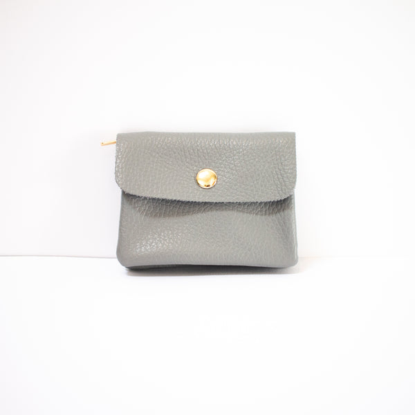 Light Grey  Leather Coin Purse