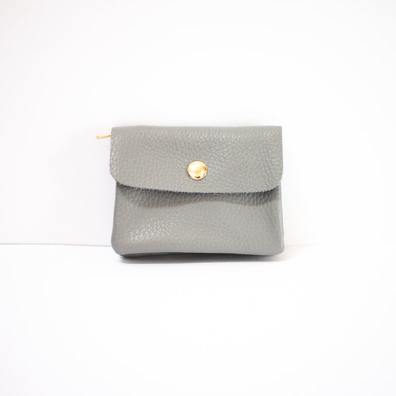 Light Grey  Leather Coin Purse