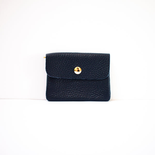 Navy Leather Coin Purse
