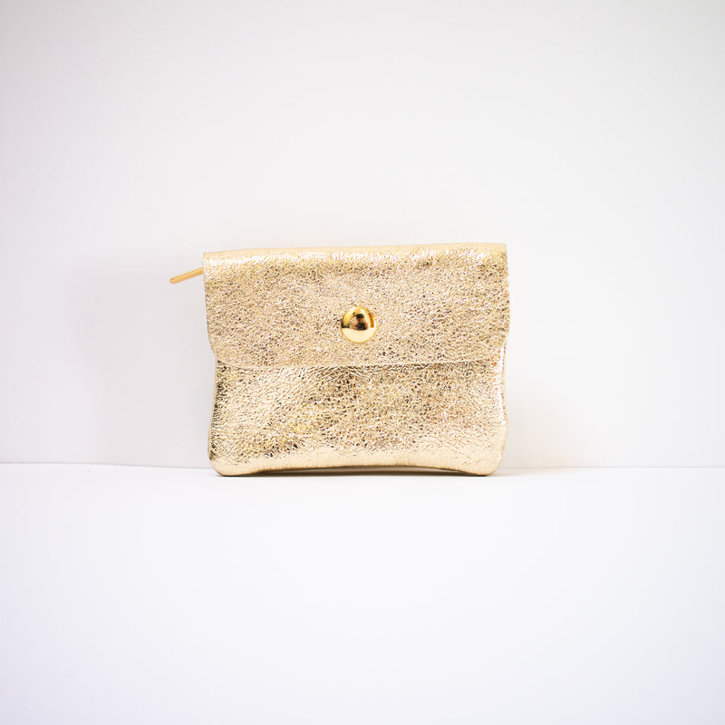 Gold Leather Coin Purse