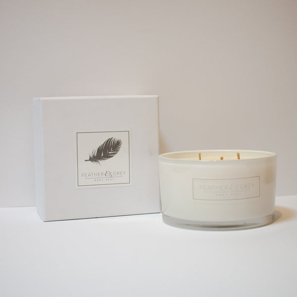 Grey Oak Shallow 3 Wick Candle